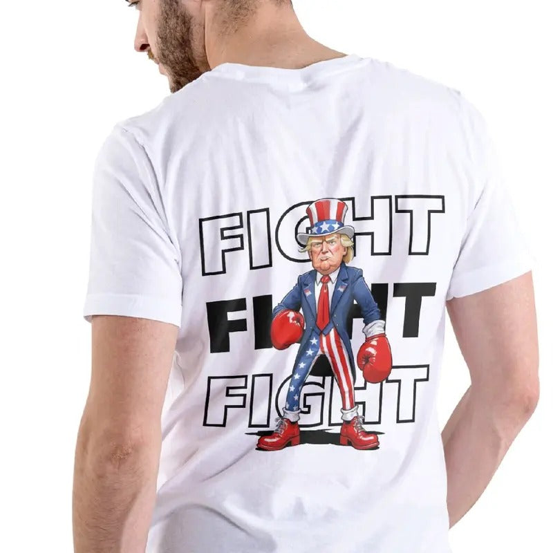 Trump Fight Fight Fight Men's T-Shirt, Menswear Crewneck, Cotton maga shirt trump vance t shirt funny meme Hoodie, Sweatshirt