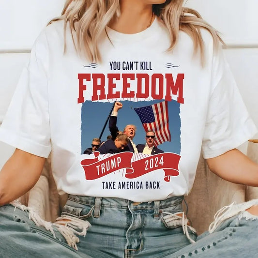 Trump Fist Pump T-Shirt, Trump Shot T-Shirt, Patriot Trump, Trump 2024, MAGA, Trump T-Shirt, Trump 47, Take America Back, President Trump T-Shirt, Gift For Her, Gift For Him Cotton Crewneck