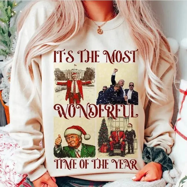 Trump It's The Most Wonderful Time Of The Year Shirt, Xmas Sweater, Trump Christmas T-Shirt, Christmas Santa Trump Shirt,...