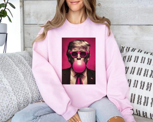 Trump Pink Bubblegum Sweatshirt, Republican Shirt, Funny Trump Tee, Trump 2024, Trump Tee, Election 2024, 45 47 Tee, For...