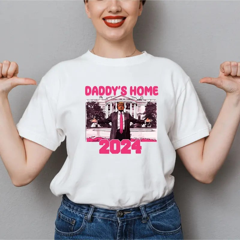 Trump T-shirt, White House Shirt, Funny President 2024 Tee, Dad's Home Shirt, Republican Gift Tee, Trendy Election Shirt, Political Short Sleeve, Matching Voting Tee
