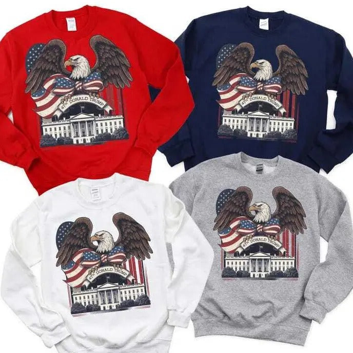 Trump Wins Inauguration 47 Sweatshirt, US President 2024 Hoodie, We Won Republican People Shirt, US Flag Bow, Trump Lover...
