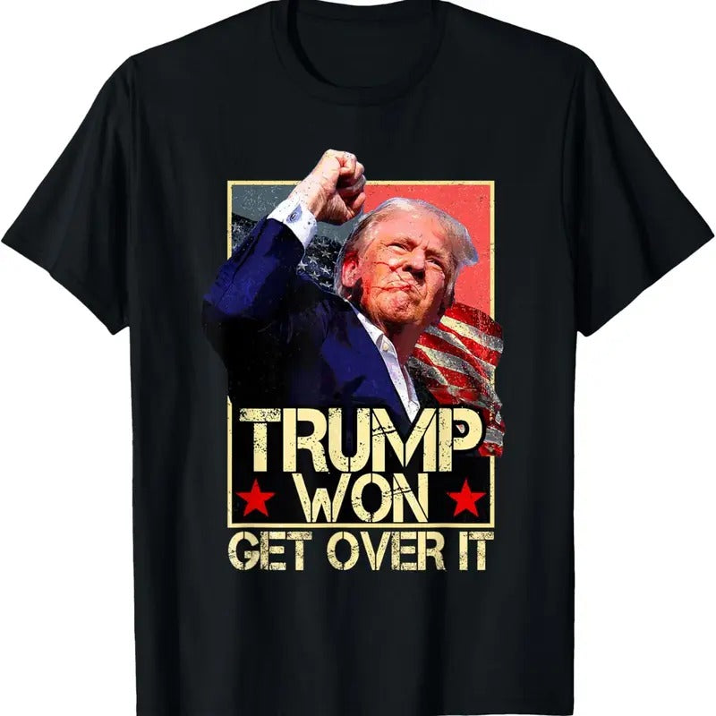 Trump Won Get Over It 2024 Retro T-Shirt Hoodie, Sweatshirt | InkThreadWorks.com