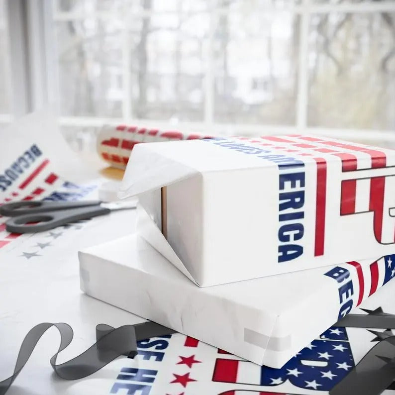 Trump Wrapping Paper Christmas decor T-Shirts, Hoodie, Sweatshirt | InkThreadWorks.com
