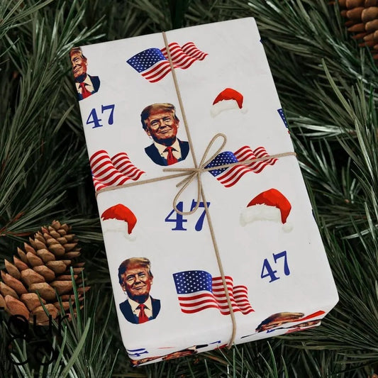 Trump Wrapping Paper, Donald Trump Christmas Paper T-Shirts, Hoodie, Sweatshirt | InkThreadWorks.com