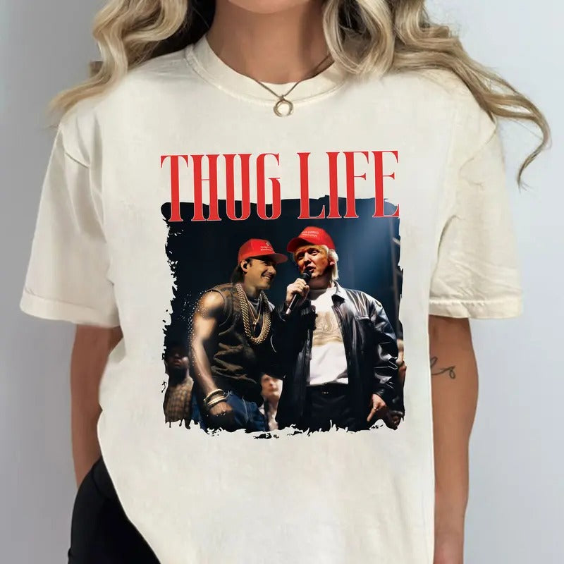 Trump and Morgann Wallen Thug Life Shirt, Trump Thug Life Shirt, Viral Trump Shirt, Republican Gifts, Trump Thug Life...