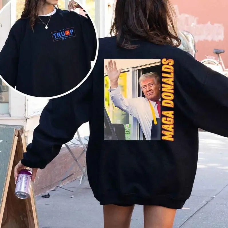 Truump Mc Donalds- MAGA Donalds T-shirt, Funny Trumpp Shirt for Men and Women Cotton Menswear Shirt Top Crewneck Fabric Unisex Classic