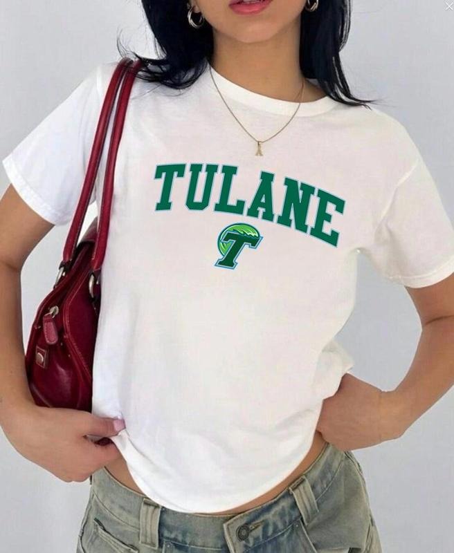 Tulane JMU Vintage Sport Teams NCAA Collection Unisex Crewneck Black Baby Tee, Graphic Team Collection Baby Tee, Gift For NCAA Fans
