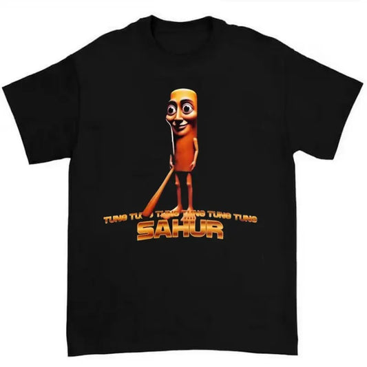Tung Tung Tung Sahur Funny Baseball Bat Meme T-shirt