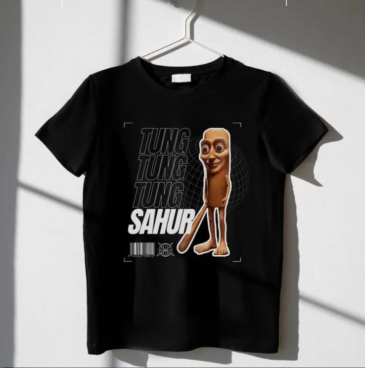 Tung Tung Tung Sahur, Italian Brainrot Meme, Funny Tee, Unisex Jersey Shirt, Tiktok Humor Graphic, Gift for Teens