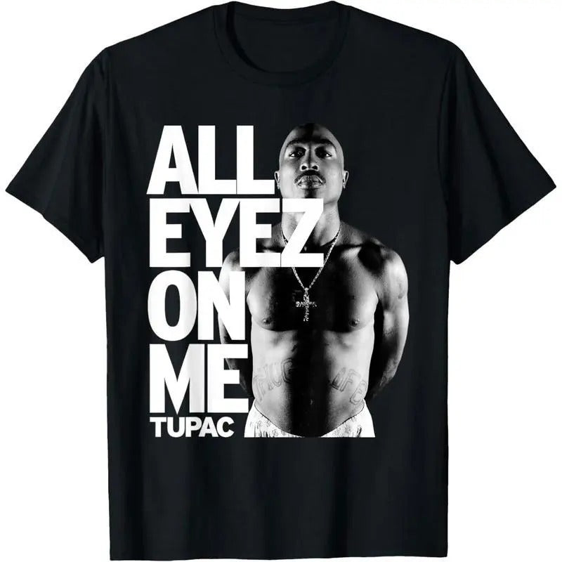 Tupac All Eyez On Me T-Shirt, Vintage TuPac Graphic Tee, Tupac Shakur Shirt, 2Pac Shirt, 90s Merch, Rapper Shirt, Hip Hop 90s Legends Shirt, Rapper Merch