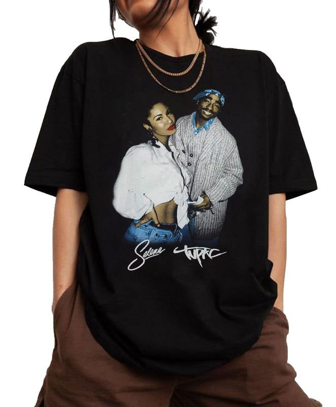 Tupac Selena Quintanilla Photo Shirt, Vintage Tupac Shakur Shirt, 2Pac 90s Shirt, 2Pac Shakur Shirt, Vintage 90s Bootleg Tupac Shirt, 90s Merch, Hip Hop 90s Shirt, Hip Hop Legends Shirt, Rapper Merch Shirt, 2pac Graphic Tee