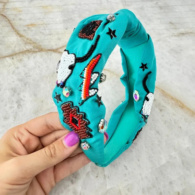 Turquoise Beaded Southern Headband T-Shirts, Hoodie, Sweatshirt | InkThreadWorks.com