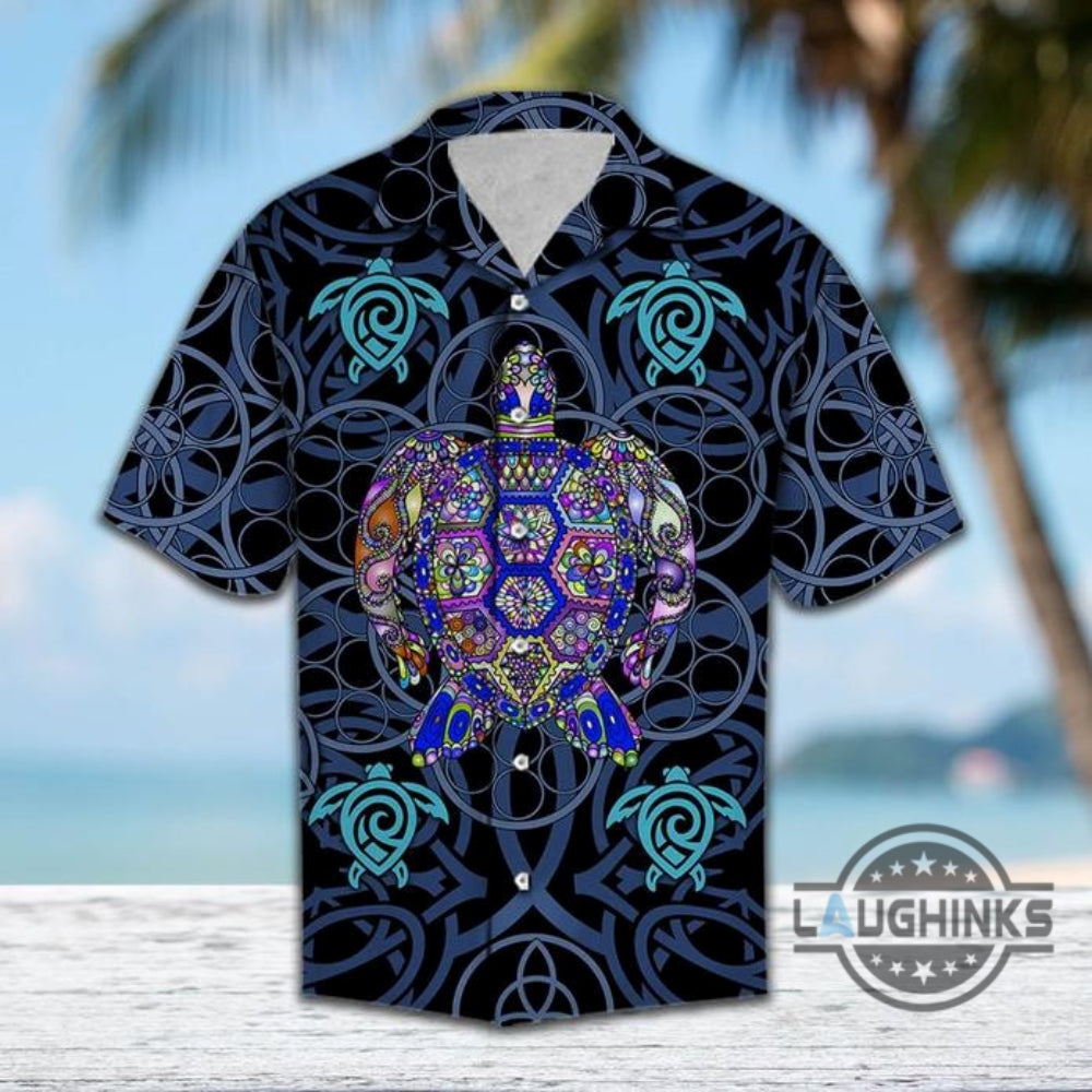 Turtle Blue Mandala Vikings Tropical Hawaiian Shirt 131 Aloha Hawaii Shirts Aloha Summer Beach Button Up Shirts And Shorts NEW