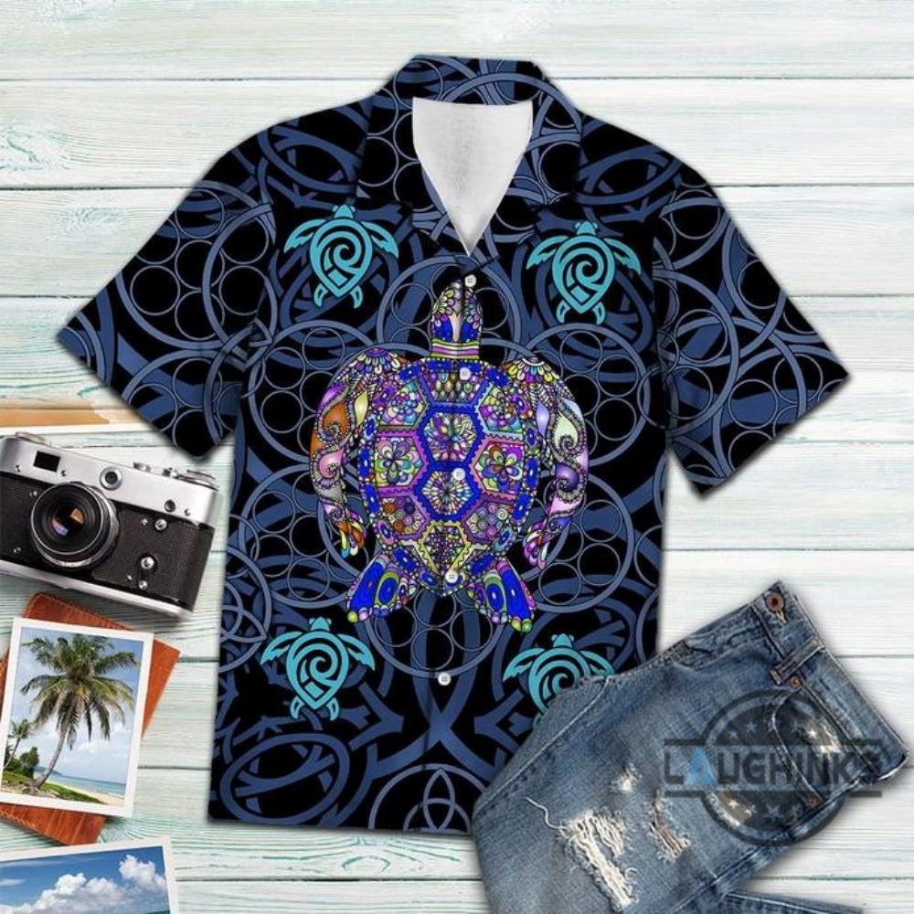 Turtle Blue Mandala Vikings Tropical Hawaiian Shirt 131 Aloha Hawaii Shirts Aloha Summer Beach Button Up Shirts And Shorts NEW