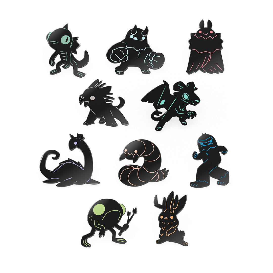 Twisted Cryptids: Glow-in-the-Dark Collectible Pin Set