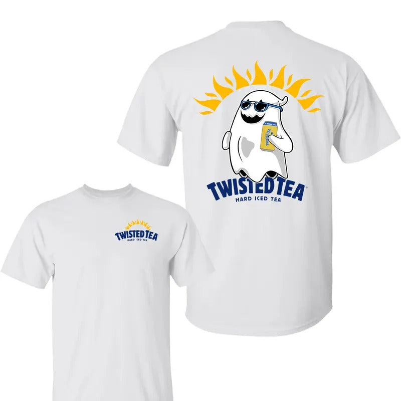 Twisted Tea Ghost Halloween T-Shirt , Twisted Tea Shirt, Halloween Shirt, Halloween Sweatshirt, Unisex Classic Cotton Tee with 2 Sided Graphic Print in All Sizes, For Women, For Men