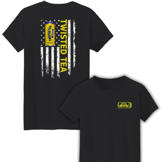 Twisted Tea Logo Flag Funny Two Sides Unisex Cotton T-Shirt Hoodie, Sweatshirt | InkThreadWorks.com