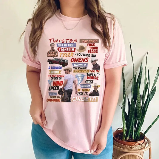 Twisters, Glen Powell, Not My First Tornadeo Tornado, Twister Storm Chasers Shirt, Movie T-shirt, Comfort Colors Tyler Owens, Lover Gift