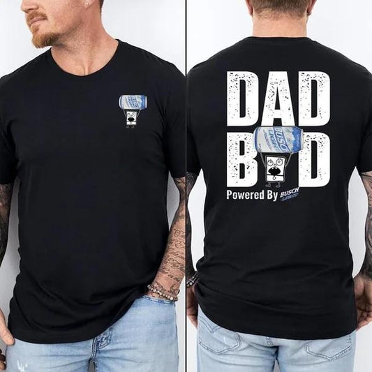 Two-sided Dad Bob Powered By Busch Light T-shirt, Father's Day Gifts, Doodlebob Papa Tee, Funny Summer Graphic Tee, Trendy Outdoors Beer Lover Sweatshirt, Unisex Hoodie