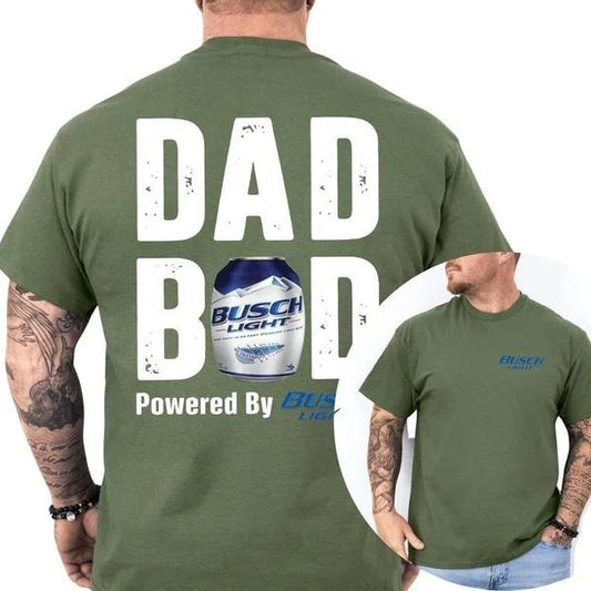 Two-sided Dad Bob Powered By Busch Light T-shirt, Father's Day Gifts, Papa Tee, Funny Summer Graphic Tee, Trendy Outdoors Beer Lover Sweatshirt, Unisex Hoodie