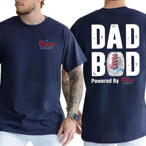 Two-sided Dad Bob Powered By Coors Light T-shirt, Father's Day Gifts, Papa Tee, Funny Summer Graphic Tee, Trendy Outdoors Beer Lover Sweatshirt, Unisex Hoodie