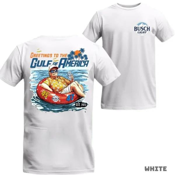 Two-sided Trump Busch Light T-shirt, Gulf Of America, Patriotic Beer Drinking Shirts, Funny Summer Graphic Tee, Trendy Outdoors Beer Lover Sweatshirt, Unisex Hoodie