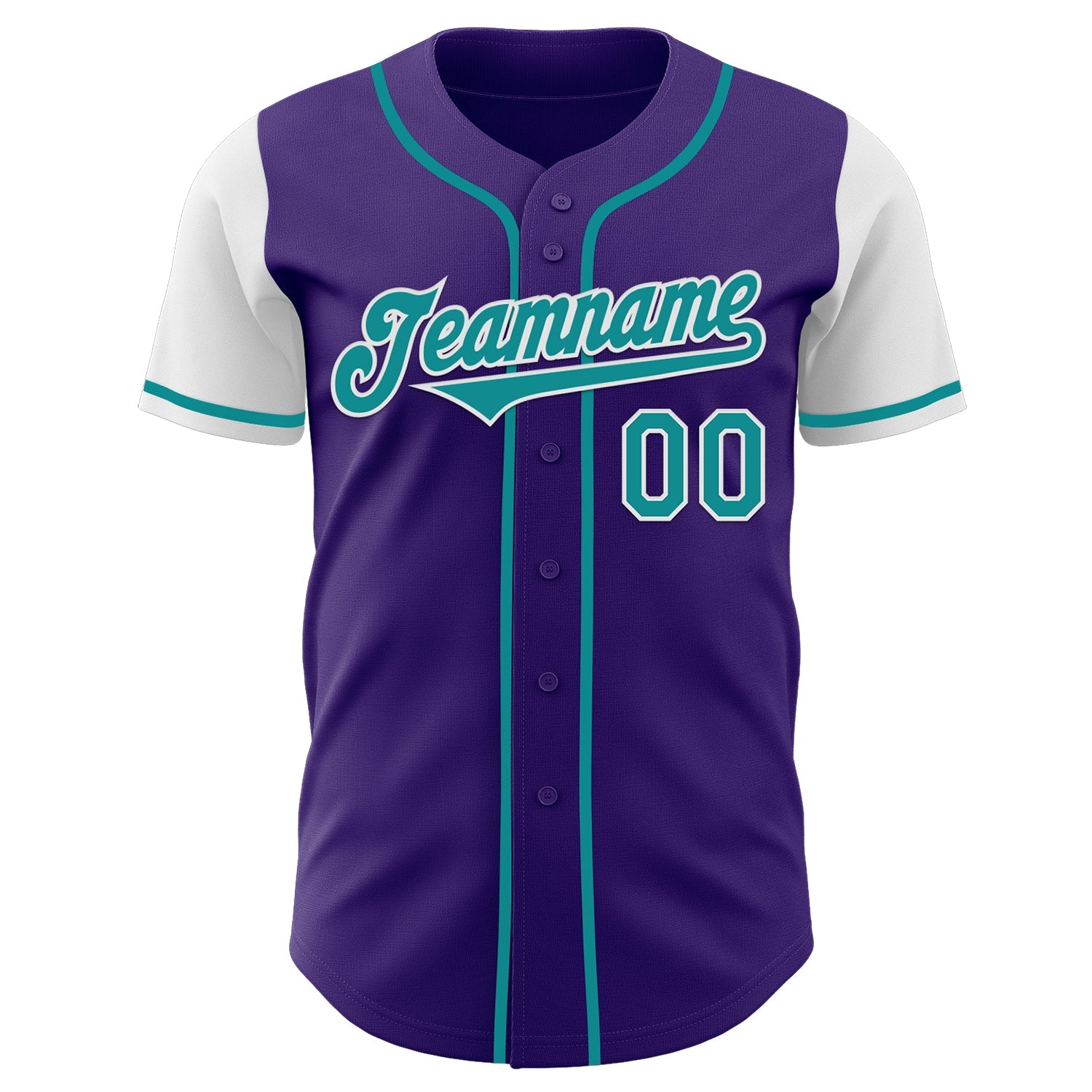 Custom Purple Teal-White Authentic Two Tone Baseball Jersey