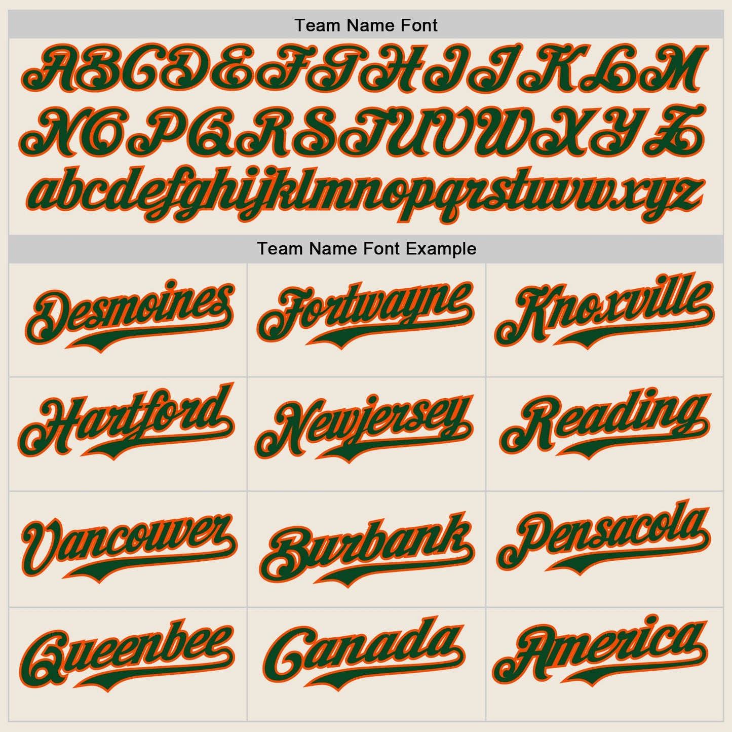 Custom Cream Green Pinstripe Orange Authentic Two Tone Baseball Jersey