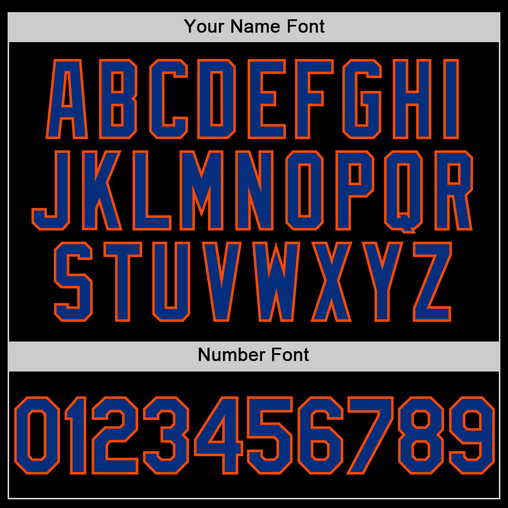 Custom Black Royal Orange-White Digital Camo Two Tone Authentic Baseball Jersey