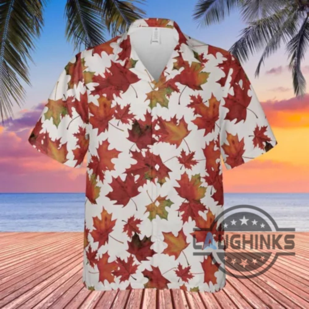 Tyler Durden Hawaiian Shirt Maple Leaf Brad Pitt David Finchers Fight Club Aloha Button Up Shirt