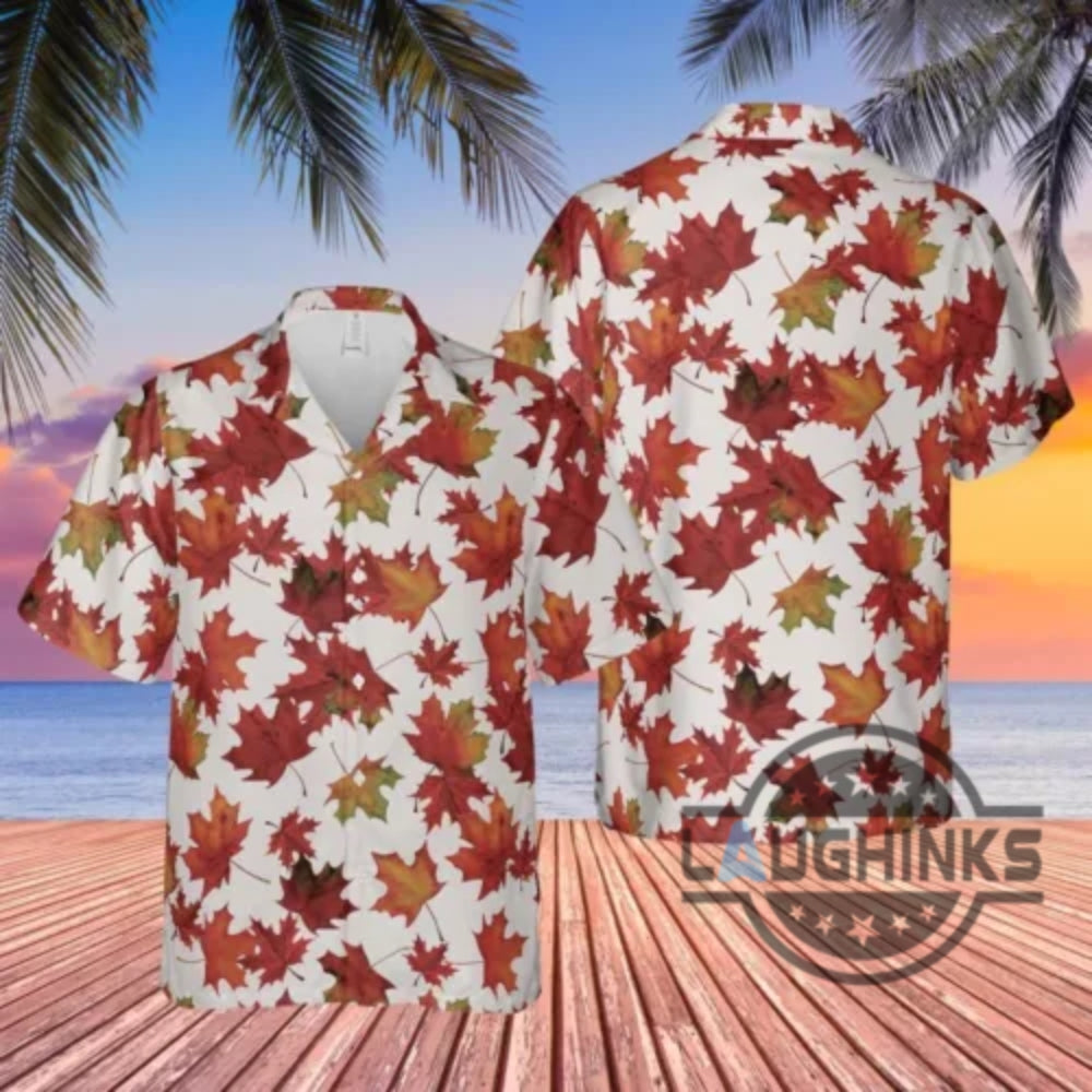 Tyler Durden Hawaiian Shirt Maple Leaf Brad Pitt David Finchers Fight Club Aloha Button Up Shirt