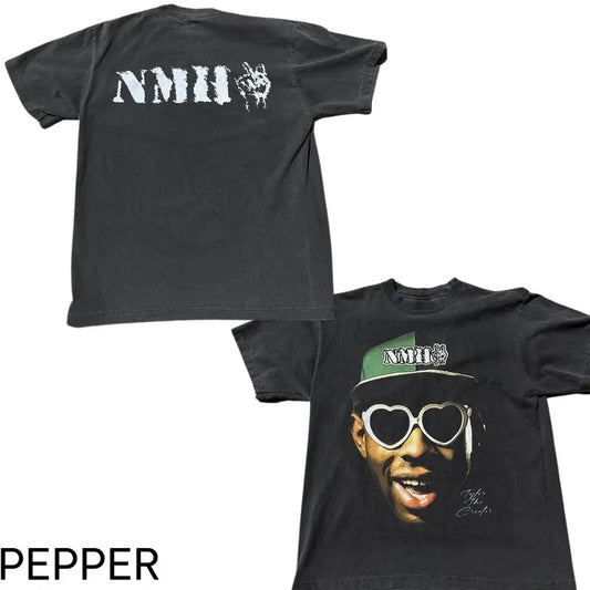 Tyler Print Short Sleeve T-Shirt, Tyler the creator printed t-shirt, Cotton Casual Crew Neck Black Menswear Tshirt...