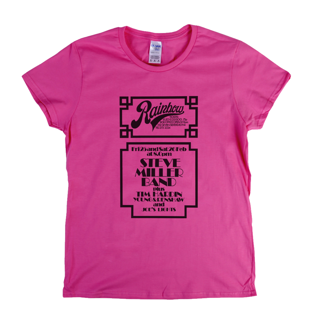 Steve Miller Band Rainbow Poster Womens T-Shirt