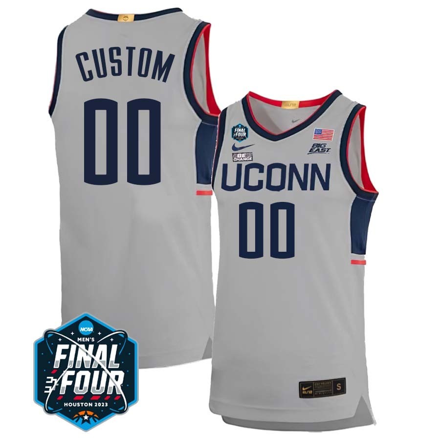 UConn Huskies 2023 Final Four College Basketball Limited Custom Jersey – Gray