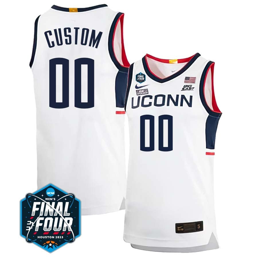 UConn Huskies 2023 Final Four College Basketball Limited Custom Jersey – White Home