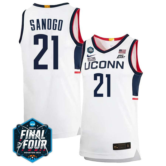 UConn Huskies #21 Adama Sanogo 2023 Final Four College Basketball Limited Jersey – White Home