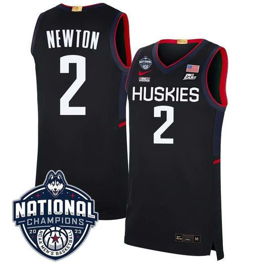 UConn Huskies #2 Tristen Newton 2023 National Champions College Basketball Limited Jersey – Black