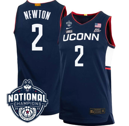 UConn Huskies #2 Tristen Newton 2023 National Champions College Basketball Limited Jersey – Navy
