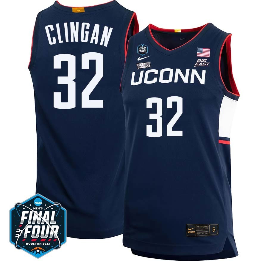 UConn Huskies #32 Donovan Clingan 2023 Final Four College Basketball Limited Jersey – Navy