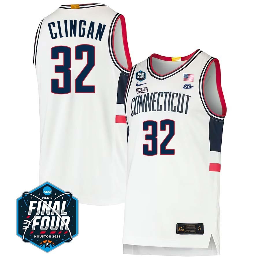 UConn Huskies #32 Donovan Clingan 2023 Final Four College Basketball Limited Jersey – White