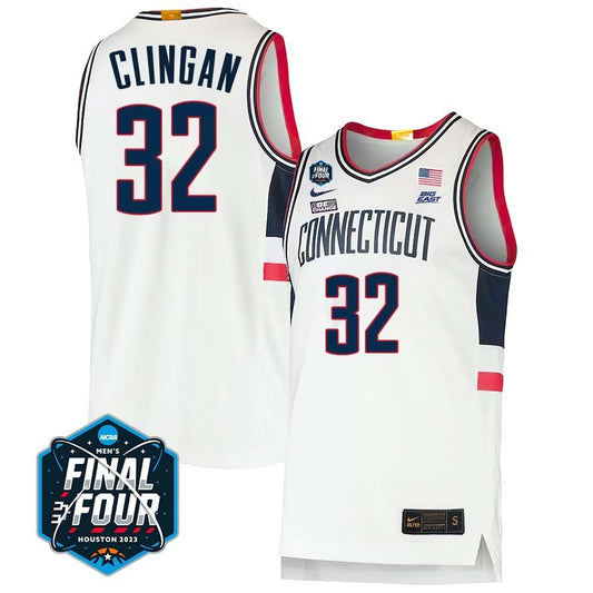 UConn Huskies #32 Donovan Clingan 2023 Final Four College Basketball Limited Jersey – White