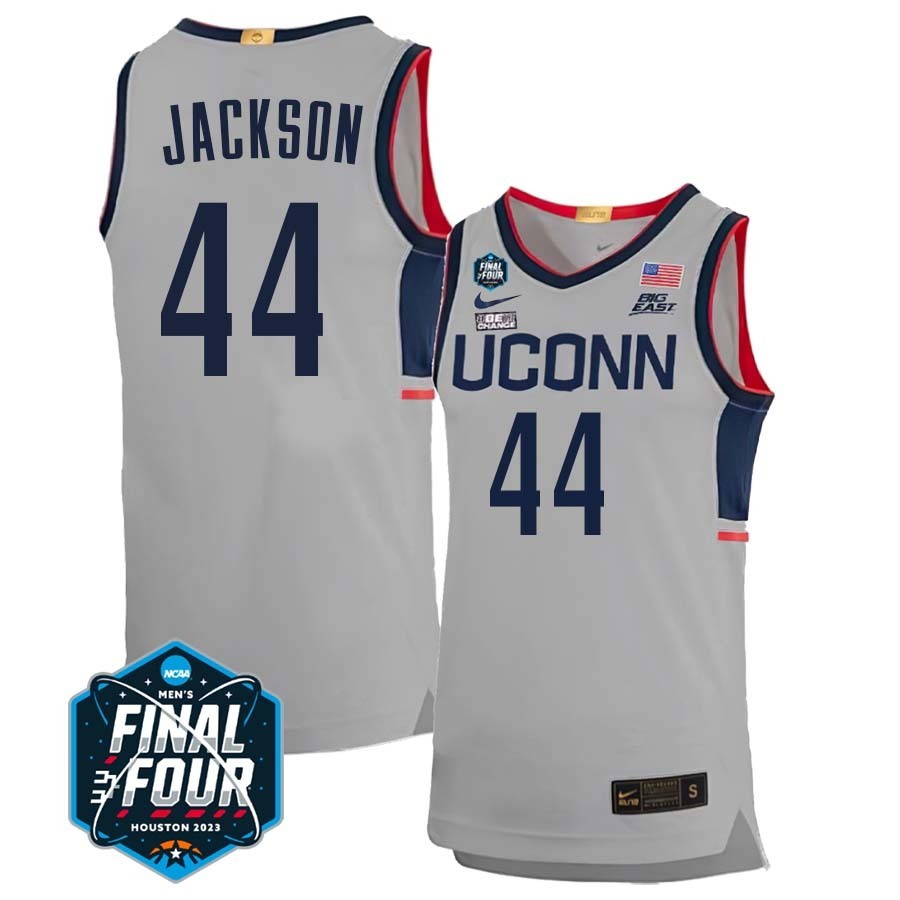 UConn Huskies #44 Andre Jackson 2023 Final Four College Basketball Limited Jersey – Gray