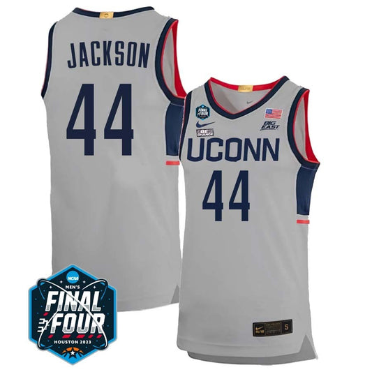 UConn Huskies #44 Andre Jackson 2023 Final Four College Basketball Limited Jersey – Gray