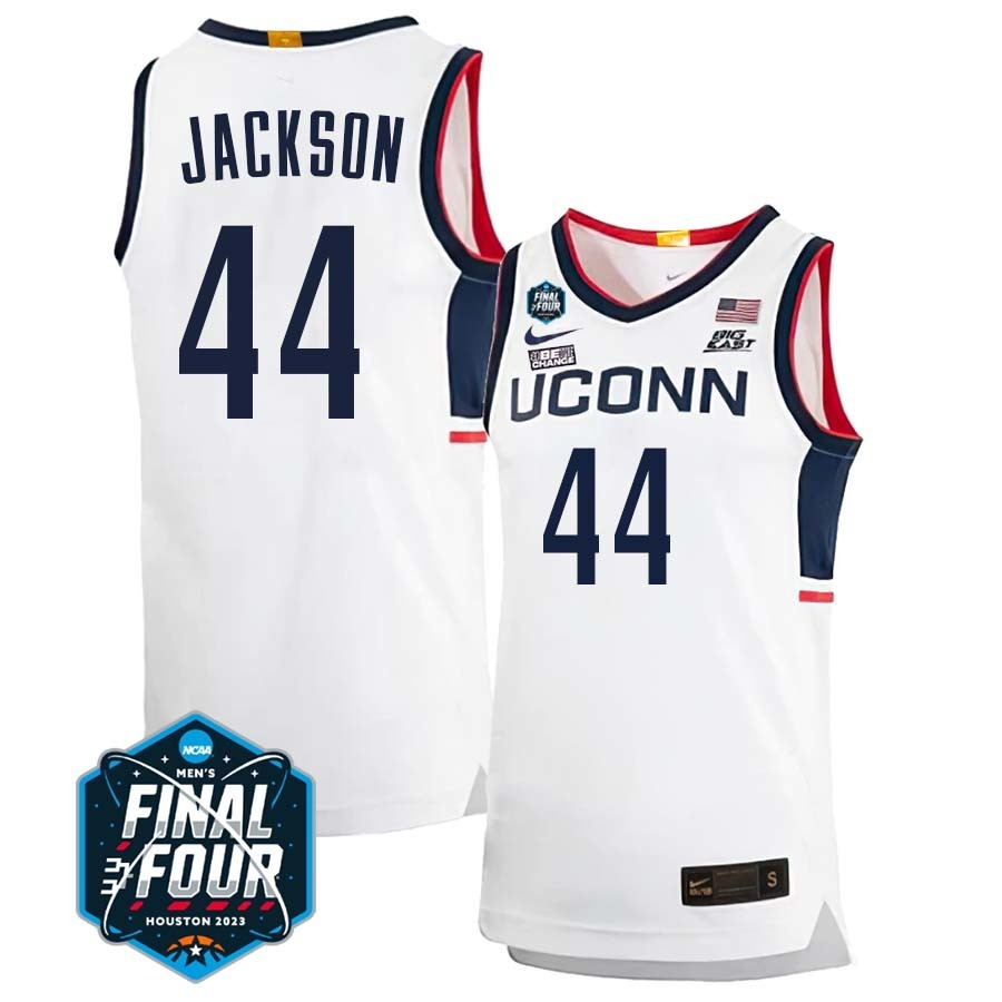 UConn Huskies #44 Andre Jackson 2023 Final Four College Basketball Limited Jersey – White Home