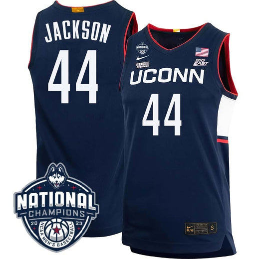UConn Huskies #44 Andre Jackson 2023 National Champions College Basketball Limited Jersey – Navy
