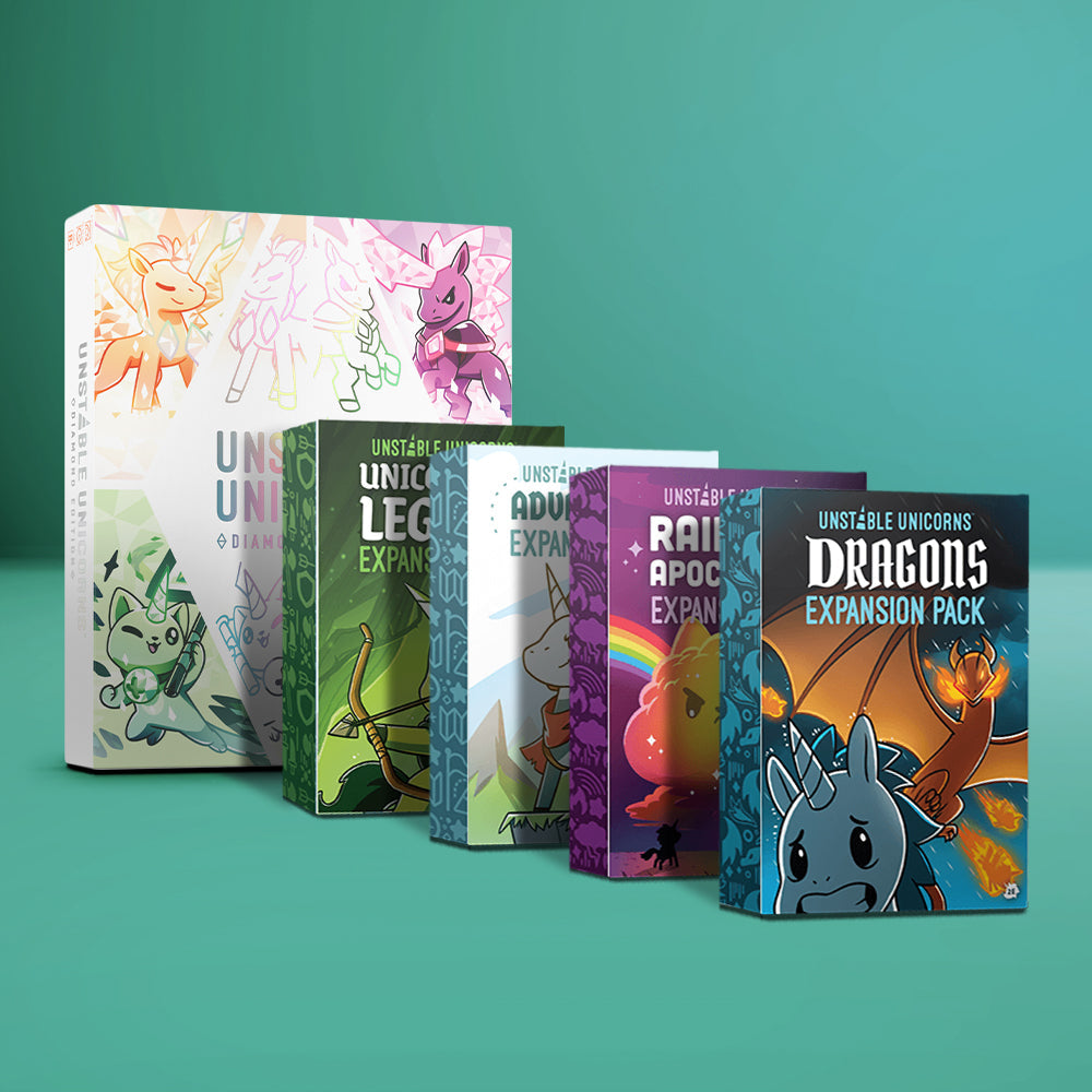 Unstable Unicorns: Diamond Edition: Base Game + 4 Expansion Bundle