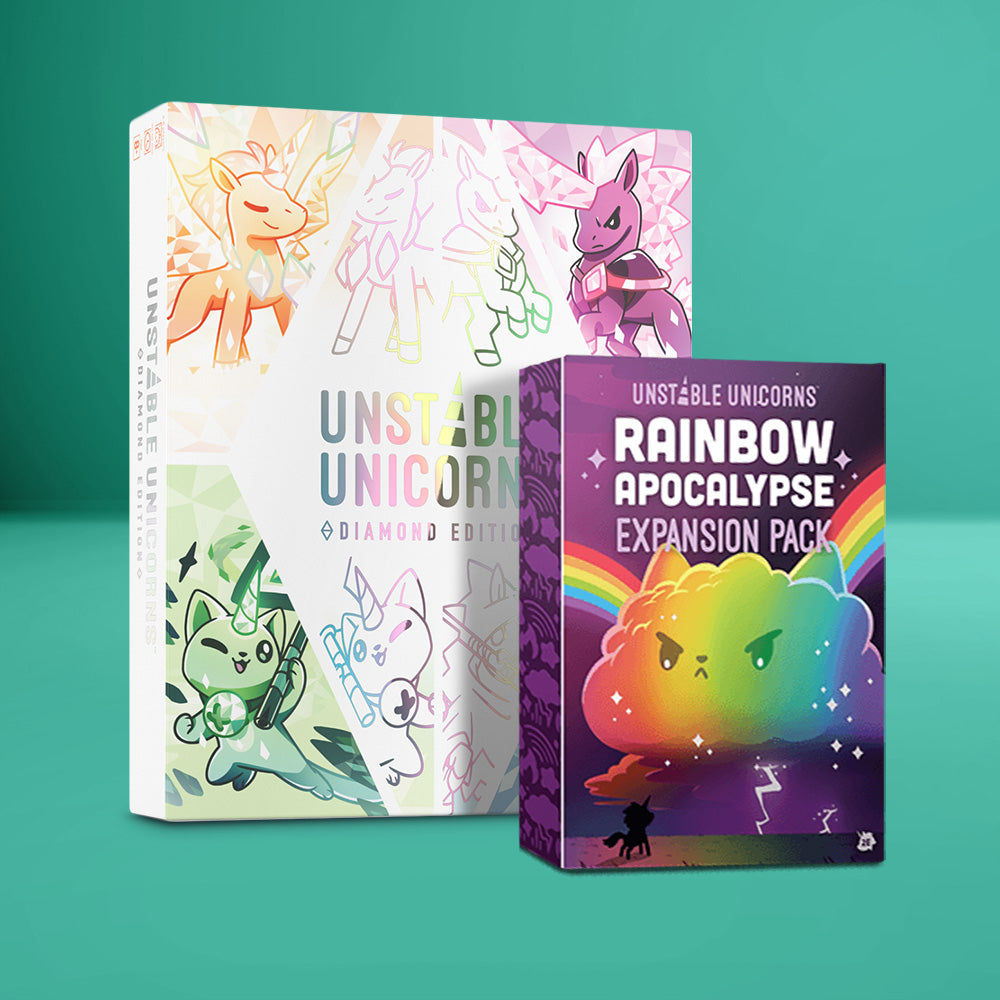 Unstable Unicorns: Diamond Edition: Base Game + Rainbow Apocalypse Expansion Bundle