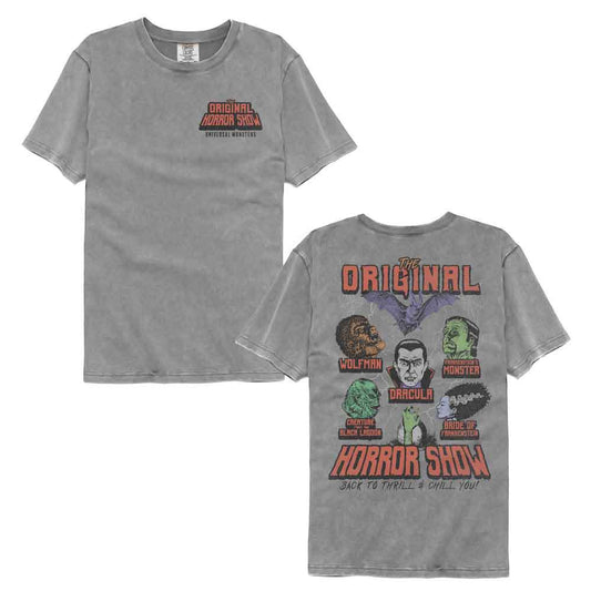 Universal Monsters - Original Horror Show - American Classics - Gray Solid Adult Short Sleeve Comfort Color T-Shirt