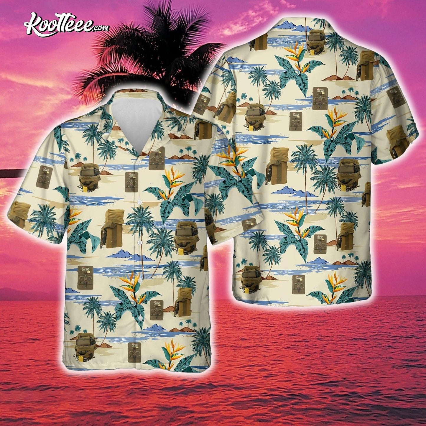 US WWII 1944 Airborne Pathfinder PPN2 Eureka Homing Beacon Hawaiian Shirt